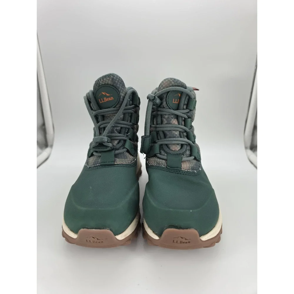 LL Bean Kids Access Insulated Snow Boots Size 12 Winter Green Camo Bungee Lace